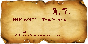 Mátéfi Tomázia névjegykártya